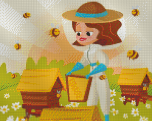 Illustration Woman With Bees Diamond Paintings