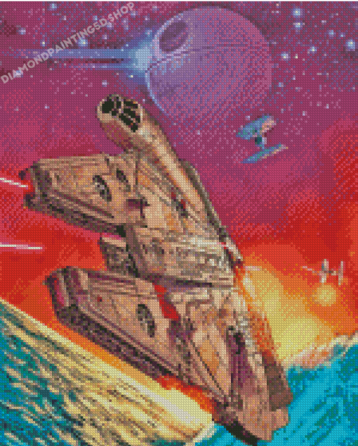 Illustration Millennium Falcon Star Wars Diamond Paintings