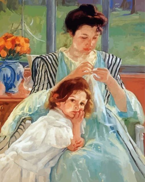 Mary Stevenson Cassatt Young Mother Sewing Diamond Painting