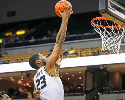 Missouri Tigers Basketballer Making A Shot Diamond Painting