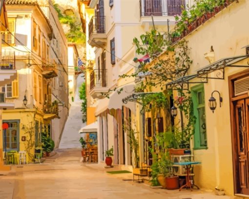 Nafplio City Streets Diamond Painting