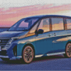 Nissan Serena With Sunset View Diamond Paintings