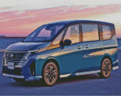 Nissan Serena With Sunset View Diamond Paintings