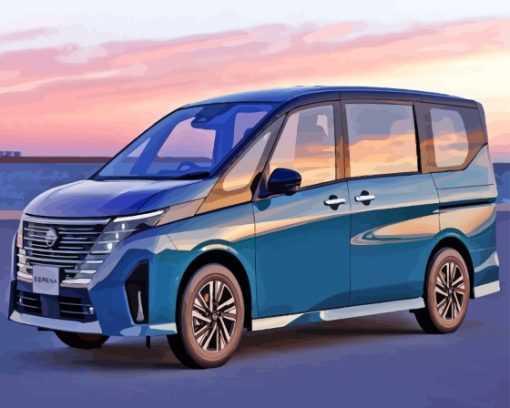 Nissan Serena With Sunset View Diamond Painting