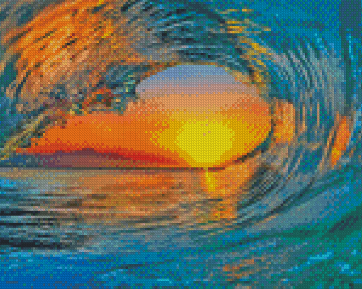 Ocean Wave Sunrise Diamond Paintings