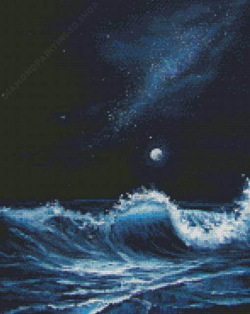 Ocean Waves At Night Diamond Paintings