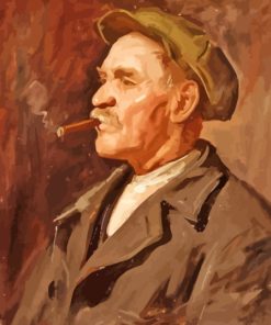Old Man And Cigar Diamond Painting