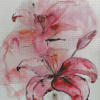 Pink Abstract Lily Diamond Paintings