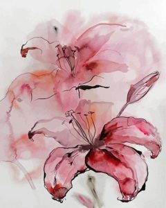 Pink Abstract Lily Diamond Painting