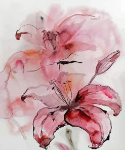 Pink Abstract Lily Diamond Painting