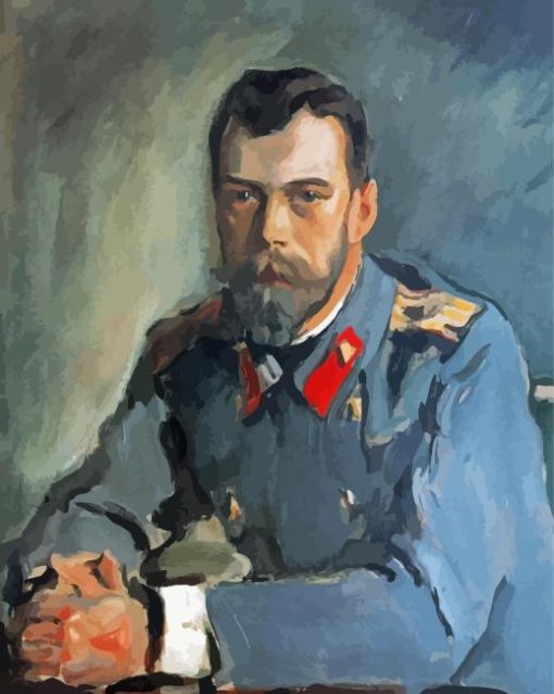 Portrait Of Emperor Nicholas II Serov Diamond Painting