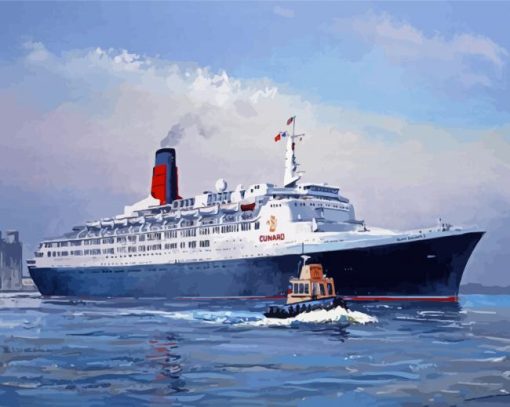 QE2 Liner Ship Diamond Painting