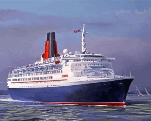 QE2 Liner Worlds Greatest Cruise Ship Art Diamond Painting