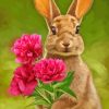 Rabbit With Flowers Diamond Painting