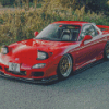 Red Mazda RX 7 Car Diamond Paintings