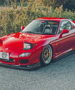 Red Mazda RX 7 Car Diamond Painting