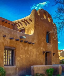 Santa Fe Houses In New Mexico Diamond Painting