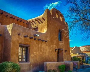 Santa Fe Houses In New Mexico Diamond Painting