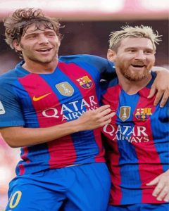 Sergi Roberto And Lionel Messi Diamond Painting