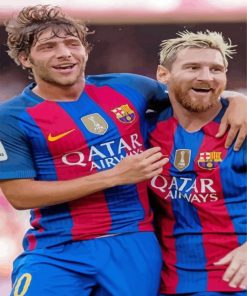 Sergi Roberto And Lionel Messi Diamond Painting