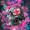 Skull And Pink Flower Eye Diamond Painting