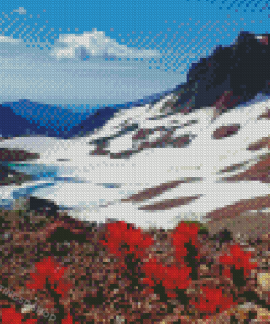 Snowy Broken Top Mountain Diamond Paintings