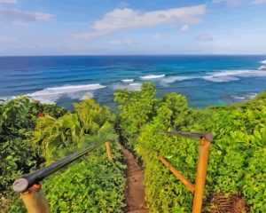 Stairs To Hanalei Bay Hawaii Diamond Painting