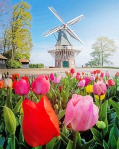 Tulpen En Molen Diamond Painting