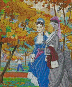 Two Victorian Ladies In The Park Diamond Paintings