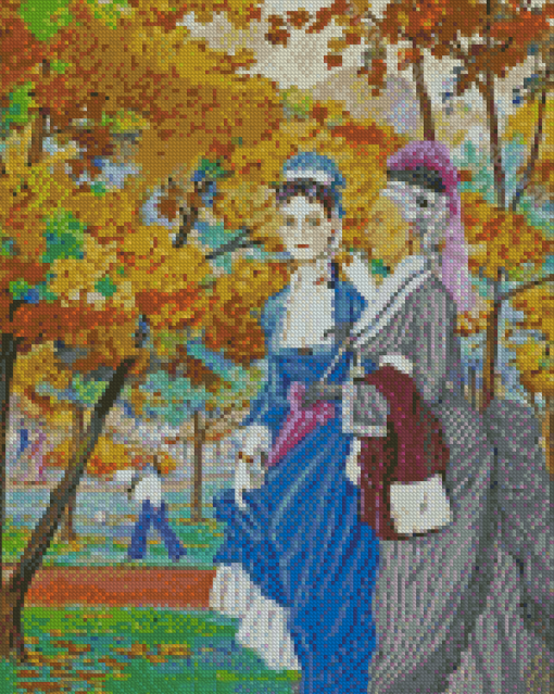 Two Victorian Ladies In The Park Diamond Paintings