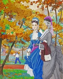 Two Victorian Ladies In The Park Diamond Painting