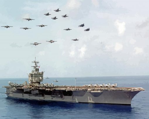 USS Enterprise Navy Aircraft Carrier Diamond Painting