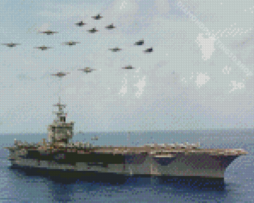 USS Enterprise Navy Aircraft Carrier Diamond Paintings