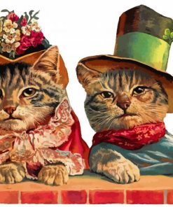 Victorian Animals Cats Diamond Painting