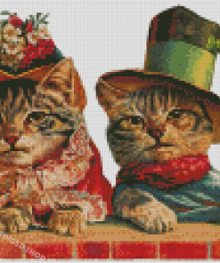 Victorian Animals Cats Diamond Paintings