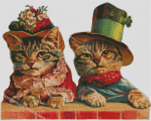 Victorian Animals Cats Diamond Paintings