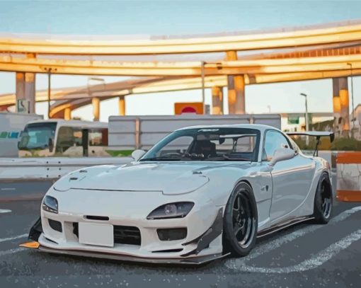 White Mazda RX 7 Diamond Painting