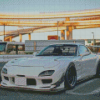 White Mazda RX 7 Diamond Paintings