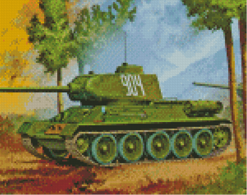 Ww2 Tank Art Diamond Paintings