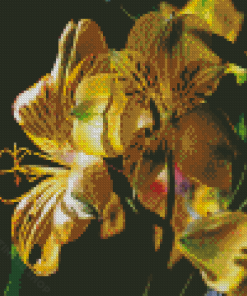 Yellow Alstroemeria Plant Diamond Paintings