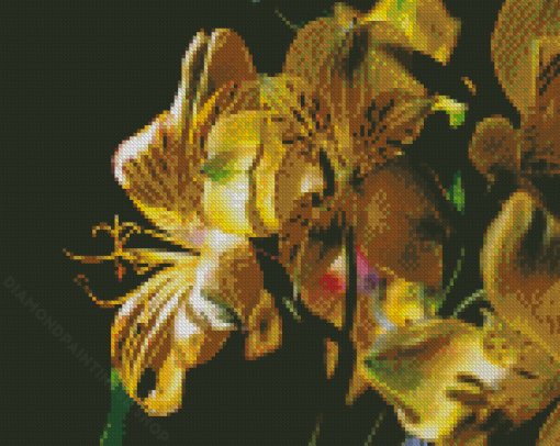 Yellow Alstroemeria Plant Diamond Paintings