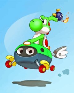 Yoshi Dinosaur Mario Kart Diamond Painting