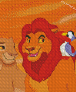 Zazu With Mufasa And Sarabi Lion King Diamond Paintings