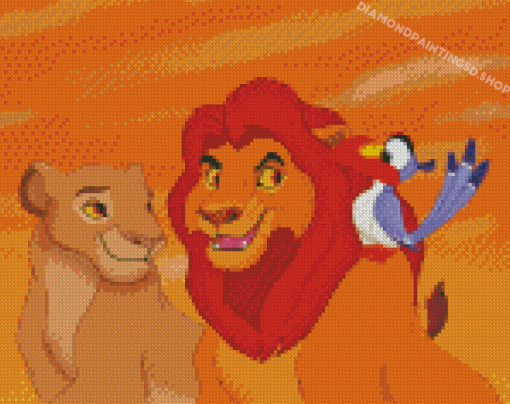 Zazu With Mufasa And Sarabi Lion King Diamond Paintings