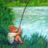 Abstract Little Boy Fishing Diamond Painting