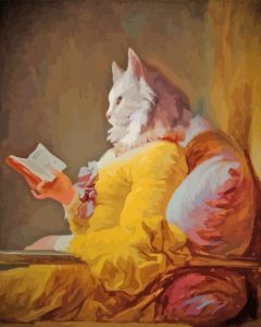 Aesthetic Book Cat Diamond Painting