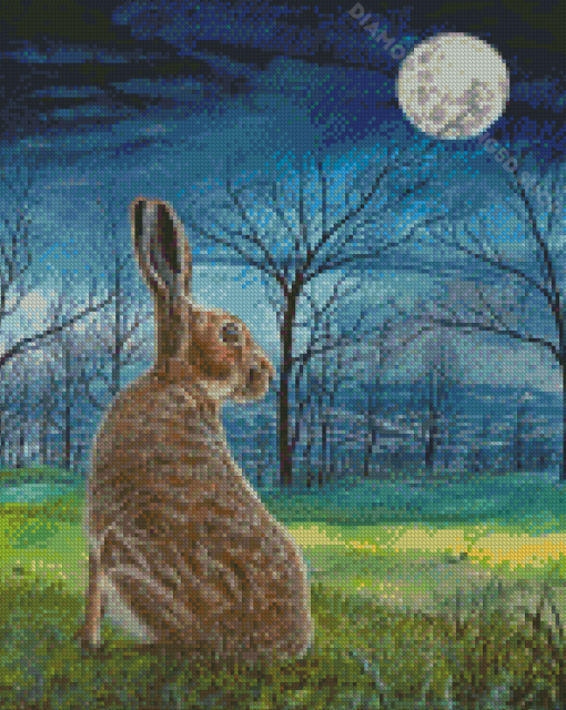 Aesthetic Moon Hare Diamond Paintings