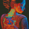 Aesthetic Asian Lady And Tiger Diamond Paintings