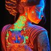 Aesthetic Asian Lady And Tiger Diamond Painting