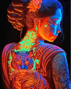 Aesthetic Asian Lady And Tiger Diamond Painting